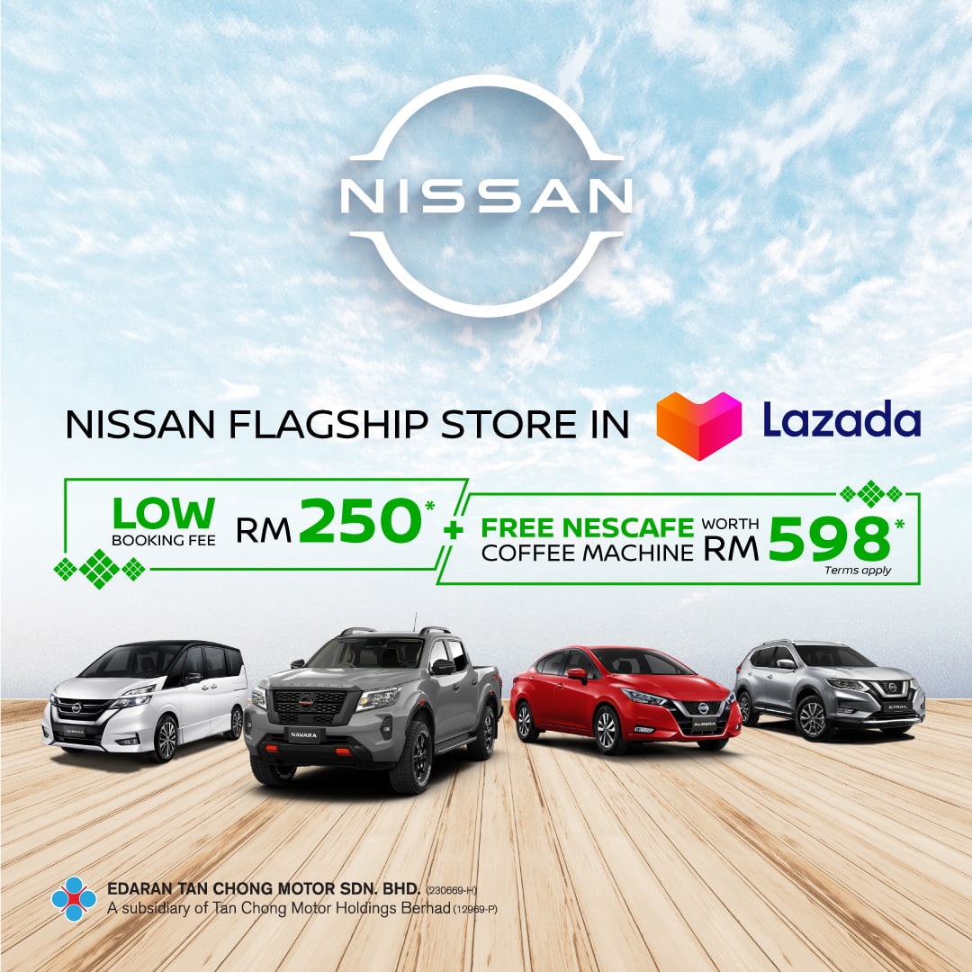 Orang ramai boleh menempah kenderaan Nissan di aplikasi Lazada dengan harga serendah RM250