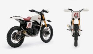 Gambar depan dan belakang Triumph Scrambler 400 XC Tamarit Motorcycles